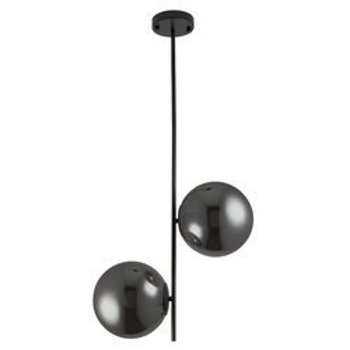 Lampa wisząca pionowa loftowa czarna okrągłe przydymione klosze VENUS-2 44 cm