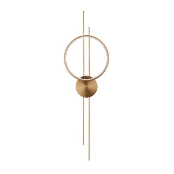 Kinkiet nowoczesny złoty pionowy okrąg ledowy ECLIPTICA 100*30 cm