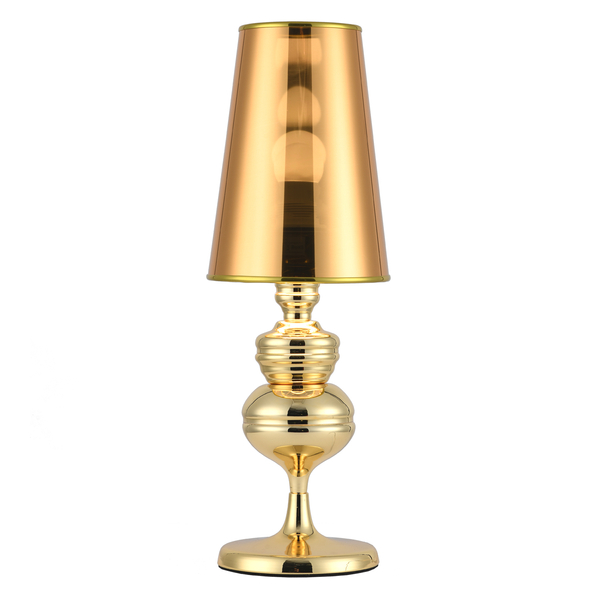 Lampa biurkowa QUEEN lustrzane złoto glamour 25 x 80 cm 