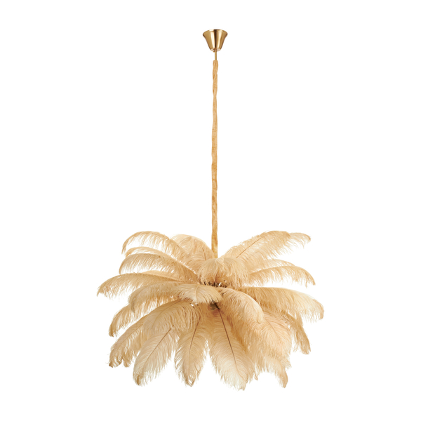Lampa wisząca EMU pióra beżowe 100 cm