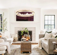 Lampa wisząca żyrandol ledowy ring złoty kryształowy  60 cm 