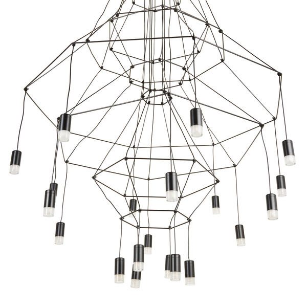 Lampa wisząca LINEA-20 czarna żyrandol loftowy