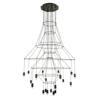 Lampa wisząca LINEA-20 czarna żyrandol loftowy