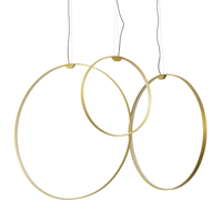 Lampa wisząca ACIRCULO ledowa złota pionowa obręcz okrągła nowoczesna 60 cm