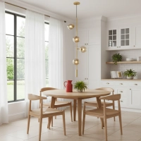 Lampa wisząca SISI złota - szklane bursztynowe klosze, nowoczesna