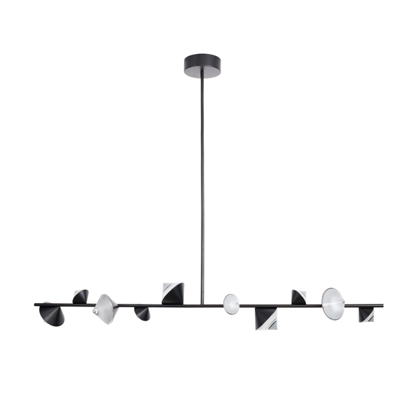 Lampa wisząca CONEledowa czarna długa listwa 130 cm 