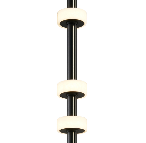 Lampa stojąca RINGO – elegancka LED smukła, czarna, 182 cm