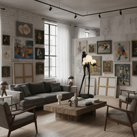 Lampa podłogowa WOMAN – designerska,czarna figura kobiety z białymi kloszami, 180 cm