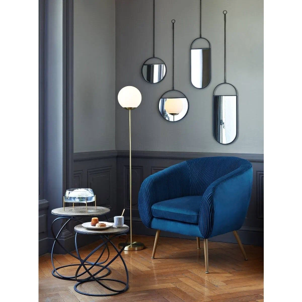 Fotel Solaro -Niebieski Nowoczesny Fotel do Salonu ze sztruksowej tkaniny