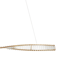 Lampa wisząca TWIST LONG LED podłużna kryształowa złota luksusowa 120m