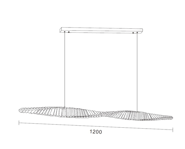 Lampa wisząca TWIST LONG LED podłużna kryształowa chrome luksusowa 120 cm