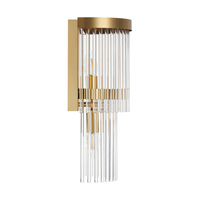 Kinkiet WATERFALL S - złoty kryształowy, lampa ścienna glamour