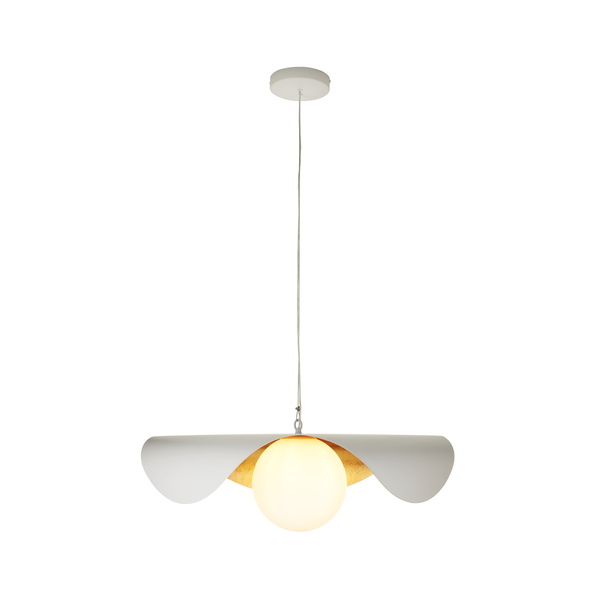 Lampa wisząca ENZO biała 40 cm metalowa Step into Design