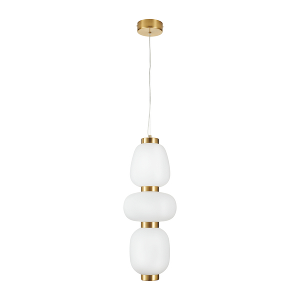 Lampa wisząca nowoczesna złota BRILLA-3 białe kule 23 cm 