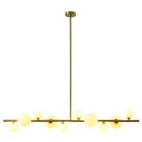 Lampa wisząca Milky Drop - złota listwa z białymi szklanymi kloszami 120 cm