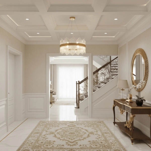 Lampa wisząca LED BRILANTE 50 cm - kryształowa, złota obręcz, elegancki glamour