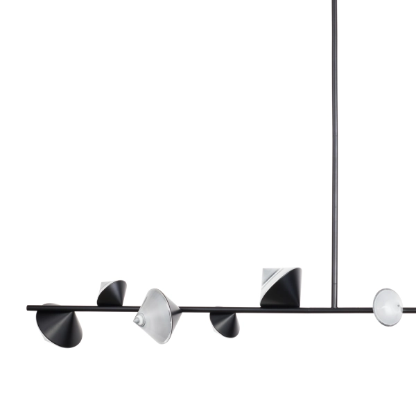 Lampa wisząca LED CONE - czarna listwa sufitowa 130 cm