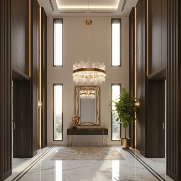 Lampa wisząca LED EMPEROR 50 cm - złota kryształowa okrągła, styl glamour