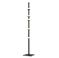 Lampa stojąca RINGO – elegancka LED smukła, czarna, 182 cm