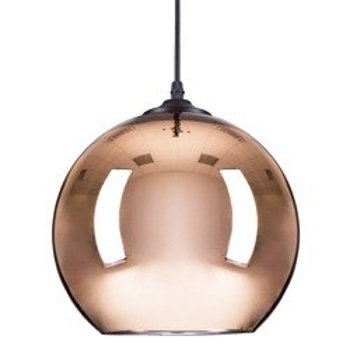 Lampa wisząca miedziana szklana kula lustrzana różowe złoto MIRROR GLOW M 30 cm