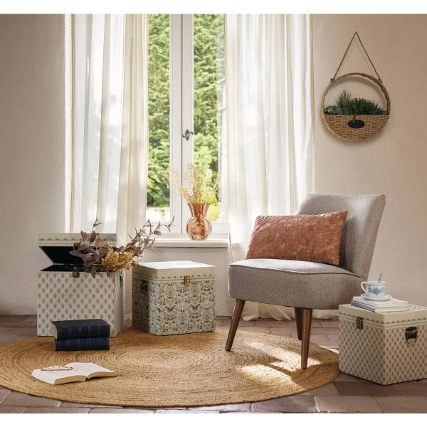 Fotel Gary - Beżowy Skandynawski Fotel do Salonu