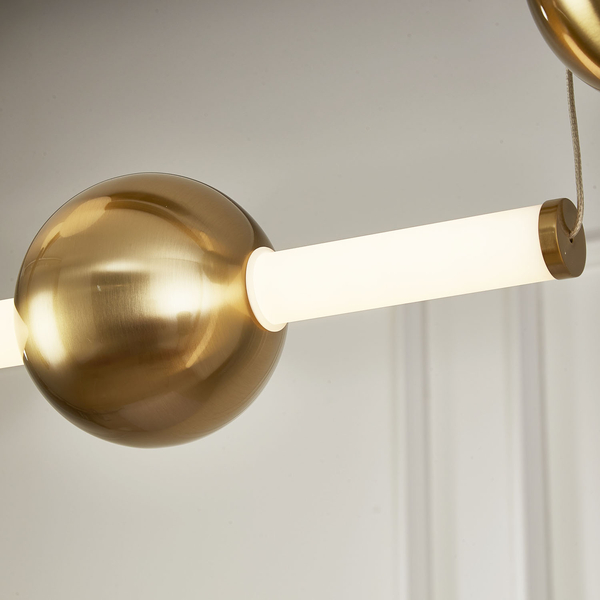 Lampa wisząca O-LINE L-4 - LED, 110 cm, mosiądz