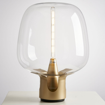 Lampa stołowa FATA transparentno złota 35 *46 cm