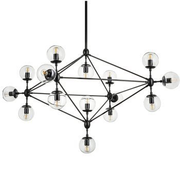 Lampa wisząca ASTRIFERO-15 transparentno czarna 110 cm