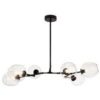 Lampa wisząca MODERN ORCHID-6 transparentno czarna 130 cm