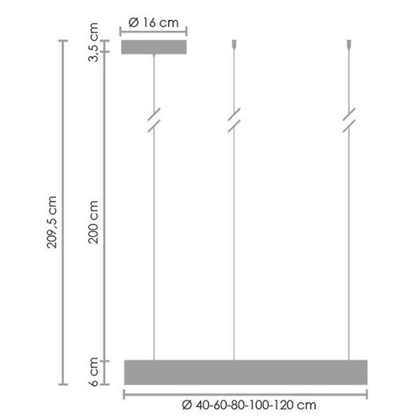 Lampa wisząca CIRCLE 100 LED mosiądz szczotkowany 100 cm