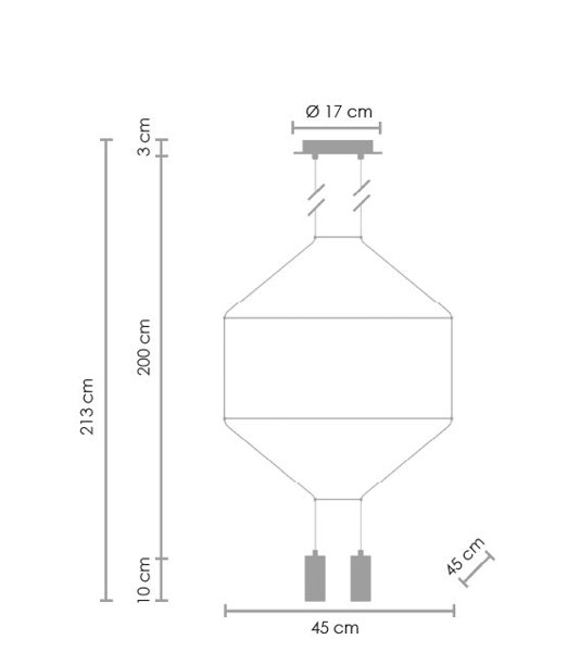 Lampa wisząca LINEA-4 czarna 45 cm