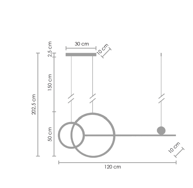 Lampa wisząca NEW AGE LED czarna 120 cm 